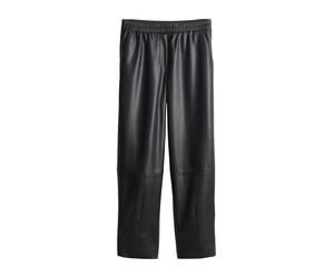 Opus - Relaxed Kunstlederhose mit Barrel Leg - Myha edgy schwarz - Gr. - 42