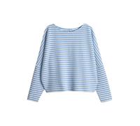 Opus - Ringel Sweatshirt in Strickoptik - Gresh blau/weiß - Gr. - 42