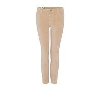 OPUS Damen Slim | Samthose Evita Glazed Slim Mid Rise aus BCI Cotton Mix Macadamia, 42 L28