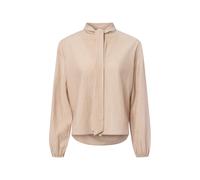Opus Fashion Damen-Langarmbluse Fomantica – Regular Schluppenbluse, Crinklestruktur, Macadamia 38