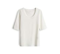 Opus Fashion Damen Langarmshirt »Sanika« – Basic-Look, wollweiß, Größe 40