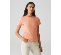 OPUS Damen Kurzarmshirt | T-Shirt SAMUN Slim aus BCI Cotton Mix Pale orange, 44
