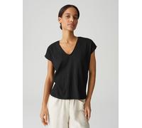 OPUS Damen Kurzarmshirt | Jerseyshirt SIRUKUS Structure Regular mit Crash Effekt Black, 40