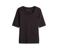 OPUS Damen Kurzarmshirt | Slim Shirt aus Jersey Midnight Brown, 36