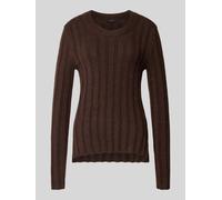 OPUS Slim Fit Strickpullover mit Woll-Anteil Modell 'Polmi' in Dunkelbraun, Größe 36