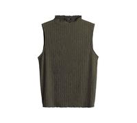 OPUS Damen Top | IDALA Slim Jerseytop in Crinkle Optik Olive Leaf, 38