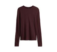 OPUS Damen Langarmshirt | SUMELIKA Slim Longsleeve in Rippstruktur Dark Grape, 42
