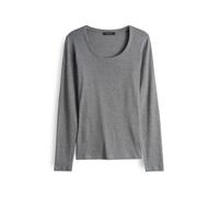 Opus Fashion Damen Langarmshirt SORANA Slim – BCI Cotton Mix – Easy Grey Größe 42