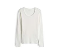 OPUS Damen Langarmshirt SORANA Slim – BCI Cotton-Mix – Milk – Größe 40