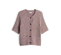 Opus Fashion Damen Strickjacke Dacki Slim Kurzarm mit Mouliné-Effekt Cassis Größe 40