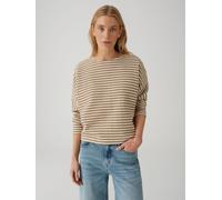 Opus Fashion Damen Sweatshirt Gresh Ringel Strickoptik Grau Größe 38