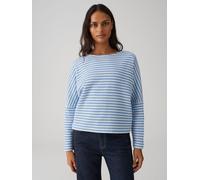 Opus Fashion Damen Sweatshirt Gresh Ringel Strickoptik Blau/Weiß Größe 42