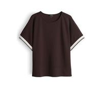 Opus Fashion T-Shirt Giprep – Viskose-Mix, locker, Rundhals, überschnittene Schultern – braun Gr. 38
