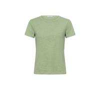 OPUS Damen Kurzarmshirt | T-Shirt SORILA Regular aus Baumwoll Leinen Mix Green Glow, 40