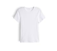Opus Fashion Damen T-Shirt Samuna Scallop Slim Fit mit femininer Muschelkante Weiß Größe 42