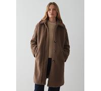 OPUS Mantel aus Teddyfell mit Eingrifftaschen Modell 'Heddy' in Schoko, Größe 42