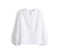 Opus Fashion Damen Langarmbluse Filandra Lochstickerei Loose Fit Weiß Größe 40