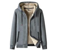 Oralidera Herren Kapuzenpullover Fleece Sweatshirt Kapuzenjacke Warmes Casual Fleecejacke Cardigan Sweatjacke Gefüttert mit Kapuze und Reißverschluss