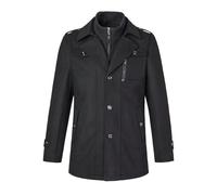 Oralidera Herren Kurzmantel Wollmischung mit Stehkragen Slim Fit Kurzer Wollmantel Business Herrenmantel Wintermantel Übergangsjacke Winterjacke, Schwarz, M