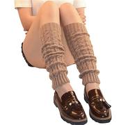 ORANDESIGNE Damen Frauen Winter Crochet Stricken Stulpen Beinstulpen Beinwärmer Kniestrümpfe Legwarmers Strümpfe A Khaki