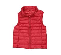 ORANDESIGNE Damen Leicht Steppweste Ärmellose Jacke Reißverschluss Weste Bodywarmer Steppweste Daunenweste Funktionsweste Vest Ärmellose Sportweste Wärme Freizeit Outdoor Slim Fit B Rot XL
