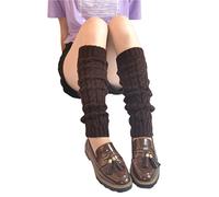 ORANDESIGNE Damen Mädchen Beinwärmer Stulpen Legwarmers Grobstrick Stulpen Flauschig 40 cm 80er Stulpen Lange Gestrickt Beinwärmer Winter Beinstulpen Strumpf für Ballett Fitness Yoga A Kaffee