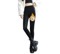 ORANDESIGNE Damen PU Leggings Lederhose High Waist Kunstleder Leggings Leder Look Thermo Leggings Damen Winter D Schwarz 03 L