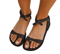 ORANDESIGNE Frauen Keilabsatz Sandalen Sommer Offene Schuhe Faux Leder Plattform Rom Damen Flip Flops Freizeit Sommerschuhe 35 EU A Grau E Schwarz 39 EU