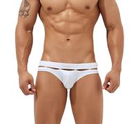 ORANDESIGNE Herren Badehose Sexy kurz Slip String Tanga Wetlook Push Up Badeslip Eng Badeshort Jungen Schwimmhose Swim Shorts Trunk Hose Sommer Mini Badeshorts Weiß M