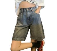 ORANDESIGNE Jorts Baggy Damen Harajuku Fashion Baggy Jeans Mädchen Bermuda Shorts Jeans Shorts Sommer Kurze Hose Jeans Korean Fashion Shorts Knielang Streetwear B Dunkelblau 3XL