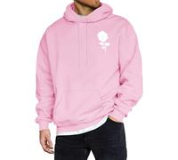 ORANDESIGNE Kapuzenpullover Herren Hoodie Männer Rose Drucken Sweatshirt Streetwear Sweatjacke Langarm Blumendruck Kapuzenpulli Herbst Winter Freizeit Pullover mit Kordelzug A Rosa XXL
