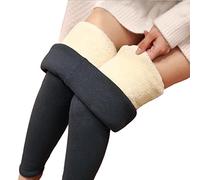 ORANDESIGNE Leggings Damen Winter Damen Thermo Leggings Gefüttert Thermo Super Dicke Kaschmir Samt Katze Tier Drucken High Waist Bequem Warme Strumpfhose Winterleggings Hosen A Grau XS