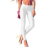 ORANDESIGNE Leggings Glänzend Damen Bauchkontrolle Glänzend Yoga Leggings mit Hoher Taille Strumpfhosen Glitzer Strumpfhosen Blickdicht Haut Sport Leggings A Weiß L