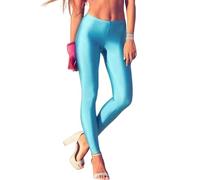 ORANDESIGNE Leggings Glänzend Damen Bauchkontrolle Glänzend Yoga Leggings mit Hoher Taille Strumpfhosen Glitzer Strumpfhosen Blickdicht Haut Sport Leggings A See Blau M