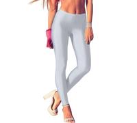 ORANDESIGNE Leggings Glänzend Damen Bauchkontrolle Glänzend Yoga Leggings mit Hoher Taille Strumpfhosen Glitzer Strumpfhosen Blickdicht Haut Sport Leggings A Silber XL