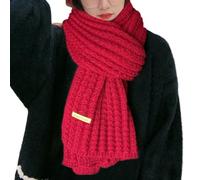 ORANDESIGNE Schal Damen Winter Kuschelig Dicker Strickschal Warm Grobmaschig Häkel Grobstrick Schal Lange Winterschal Elegante Einfarbig Pashmina Frauen Deckenschal Scarf One Size Burgunderrot