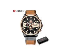 (Orange Box) Curren Mann Uhren Mode Lässig Quarz Sportliche Armbanduhren Blau Uhr Männlichen Chronograph