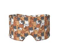 Orange Cats Klettverschluss-Design, Verdunkelung, warmer Augen- und Ohrenschützer für Seitenschläfer, Nachtschlaf, Arbeit, Nickerchen, Reisen, Yoga