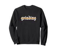 Orange Color Hustle 'Til We Rich Orange Graphic Sweatshirt