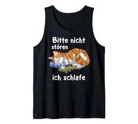 Orange getigerte Katze schläft mit Fisch Bitte Nicht stören Tank Top