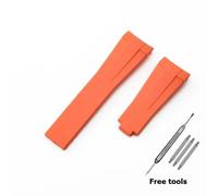 (Orange-keine Schnalle 20 mm kein Logo) 20 mm 21 mm Premium-Silikonarmband für Rolex Submariner Daytona