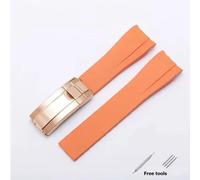 (Orange-R 20 mm ohne Logo) 20 mm 21 mm Premium-Silikonarmband für Rolex Submariner Daytona Gmt Yacht-Master-Serie