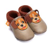 Orangenkinder Bio-Leder Kinder-Hausschuhe - Softsohle Krabbelschuhe & Lauflernschuhe mit Tiermotiven, Öko-Lederpuschen Handmade in Germany für Babys & Kinder