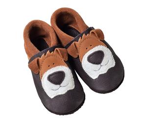 Orangenkinder Kinder Lederpuschen Krabbelschuhe Bio-Leder "Hund" Gr.26/27