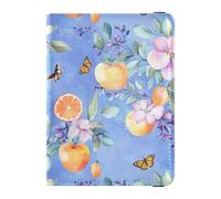 Oranges Schmetterlinge Blau Reisepass- und Impfkartenhalter Combo Reisepasshülle Reisedokumente Brieftasche Reisepasshülle Combo mit Impfkartenfach für Männer und Frauen wasserdicht