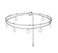 ORAZIO 925 Sterling Silber Knöchel Armband Mehrschichtige Fußkettchen für Frauen Herz Runde Kugel Zirkon Mehrere Stile Fußkettchen Verstellbare Kette Sommer Strand