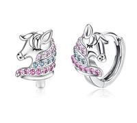 ORAZIO Glücklich Pferd Ohrringe Creolen Sterling Silber 925 für Frauen Mädchen, Baumeln Niedliche Pferde-Ohrringe Creolen Klein für Pferdeliebhaber, Hypoallergen Schmuck Geburtstag Geschenk