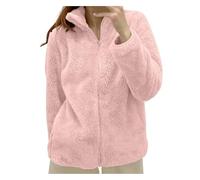Orbgons teddy fleecejacke Damen Winter Stehkragen Teddyfleece Jacke Warm Full Zip Taschen Sweatjacke Teddyjacke damen Langarm Fleecejacke Weiche Winterjacke Warme Bequem Thermojacke (PK2, L)