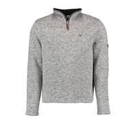 Orbis Herren Fleecepullover Strickfleece Freizeitpullover Troyer hochgeschlossen Wukom, Größe:XXL, Farbe:Mittelgrau