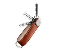 Orbitkey Leather Key Organiser Silver - Cognac / Tan